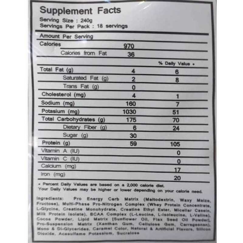 Mass Phase 4 Dimension Nutrition - Image 2