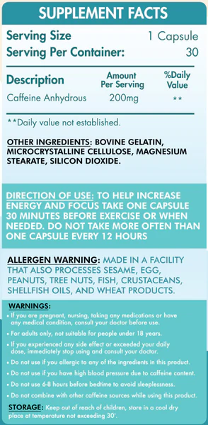 Caffeine 200 Fast Acting Organic Nation - Image 3