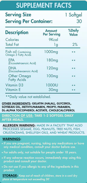 Perfect Omega3 With Vitamin D3-30Serv.-30 Capsules - Image 2