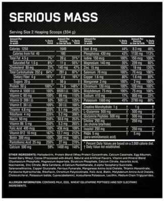 Optimum Nutrition Serious Mass Weight Gainer - Image 2