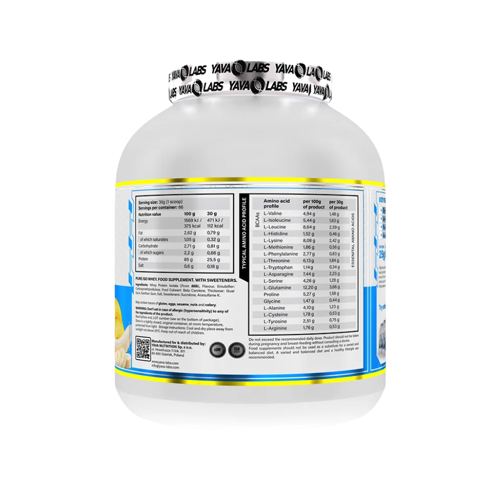 Yava Labs Pure Iso Whey 66 Serve 2Kg - Image 2