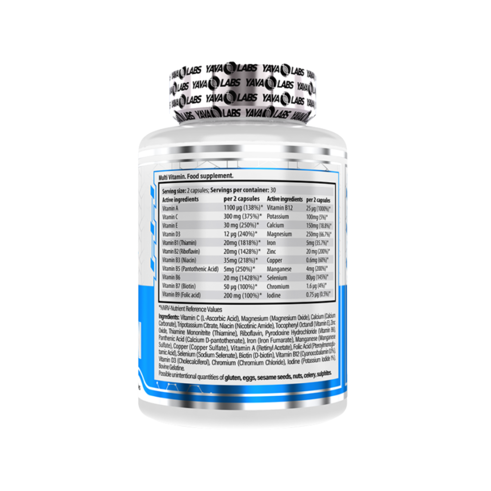 Yava Labs Multi Vitamin 60 Caps Comprehensive Mineral Supplement Bottle 🖼️