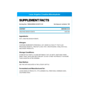 Lazar Creatine Monohydrate-100 S Unflavoured Pure Strength Powder